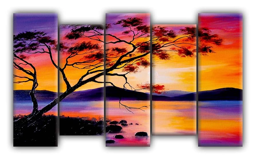 Amazon.co.jp: SAF 風景パネルペインティング マルチカラー 18